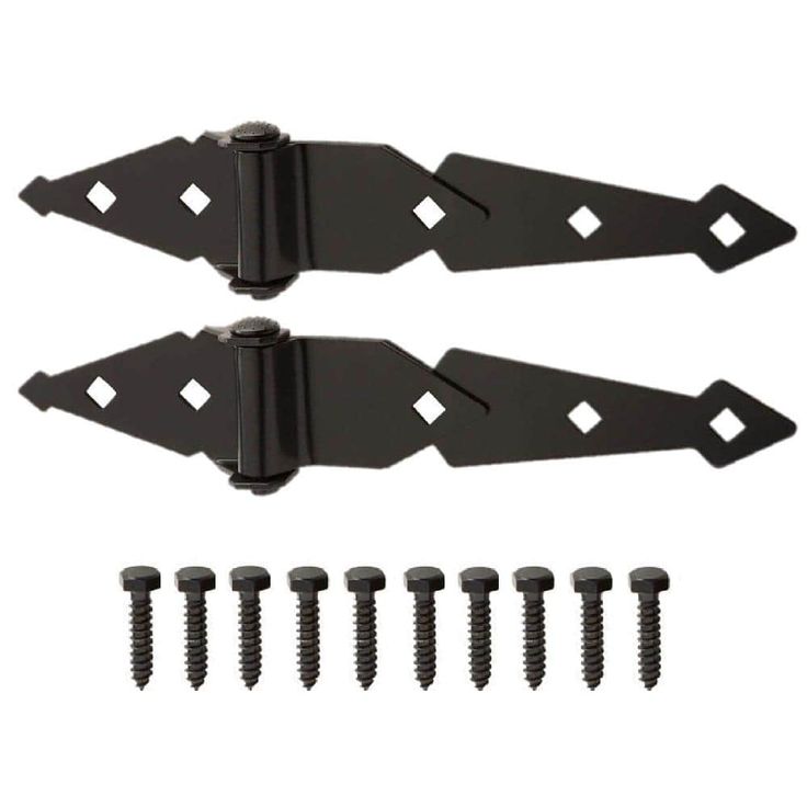 Everbilt 8 in. Black Heavy Duty Strap Hinge (2-Pack)