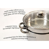20 Qt. Professional 18/10 Stainless Steel Multi-Cooker with Lid (4-Piece)