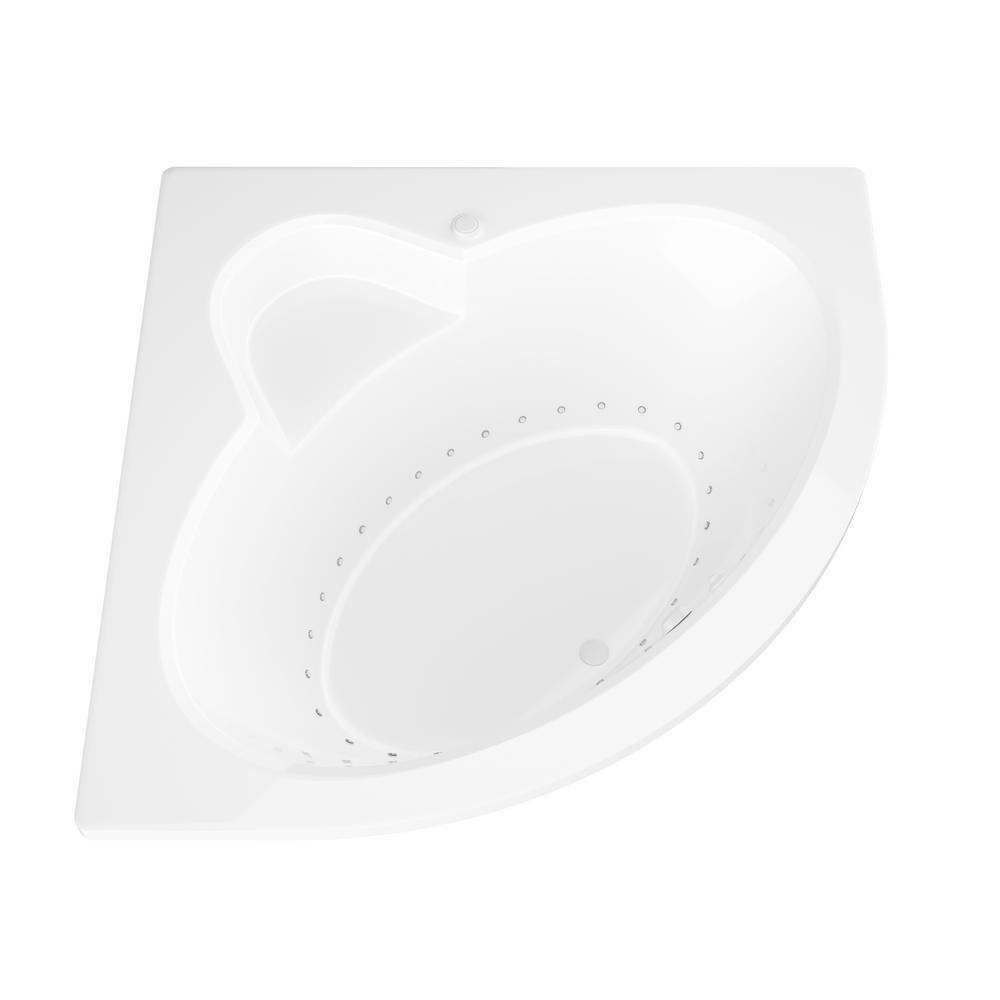 Jaspers 5 ft. Acrylic Corner Drop-in Air Bathtub in White - Super Arbor