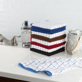 Multi Windowpane Pattern Cotton Kitchen Towels (Set of 16)