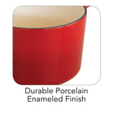 Gourmet 2.5 qt. Porcelain-Enameled Cast Iron Sauce Pan in Gradated Red with Lid