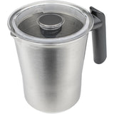 15 oz. Silver Cordless Electric Milk Frother with Warmer and Hot Chocolate Maker