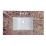 37 in. W x 22 in. D Stone Effects Vanity Top in Cold Fusion with White Sink - Super Arbor