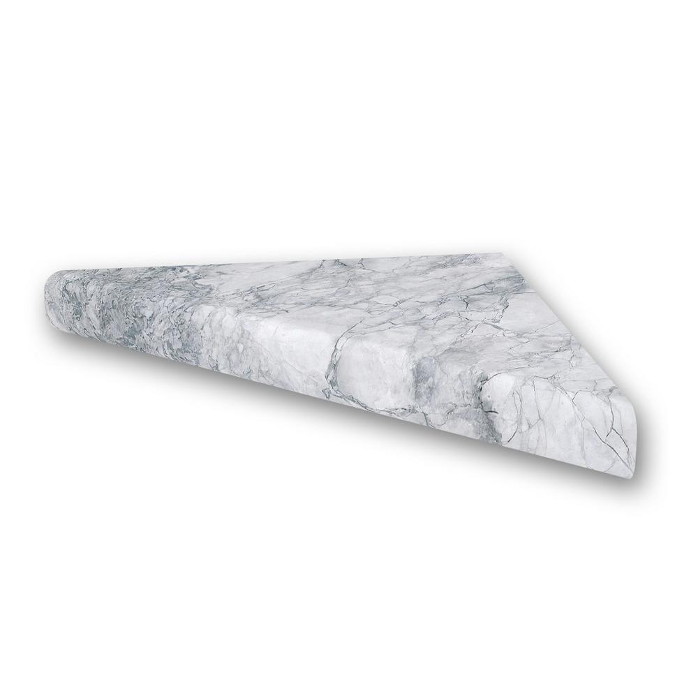 15 in. Corner Shelf Niche in Calacatta White - Super Arbor