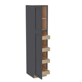 Home Decorators Collection Washington 18 in. W x 24 in. D x 84 in. H Assembled Plywood Pantry Kitchen Cabinet in Onyx with 4ROT Soft Close LH