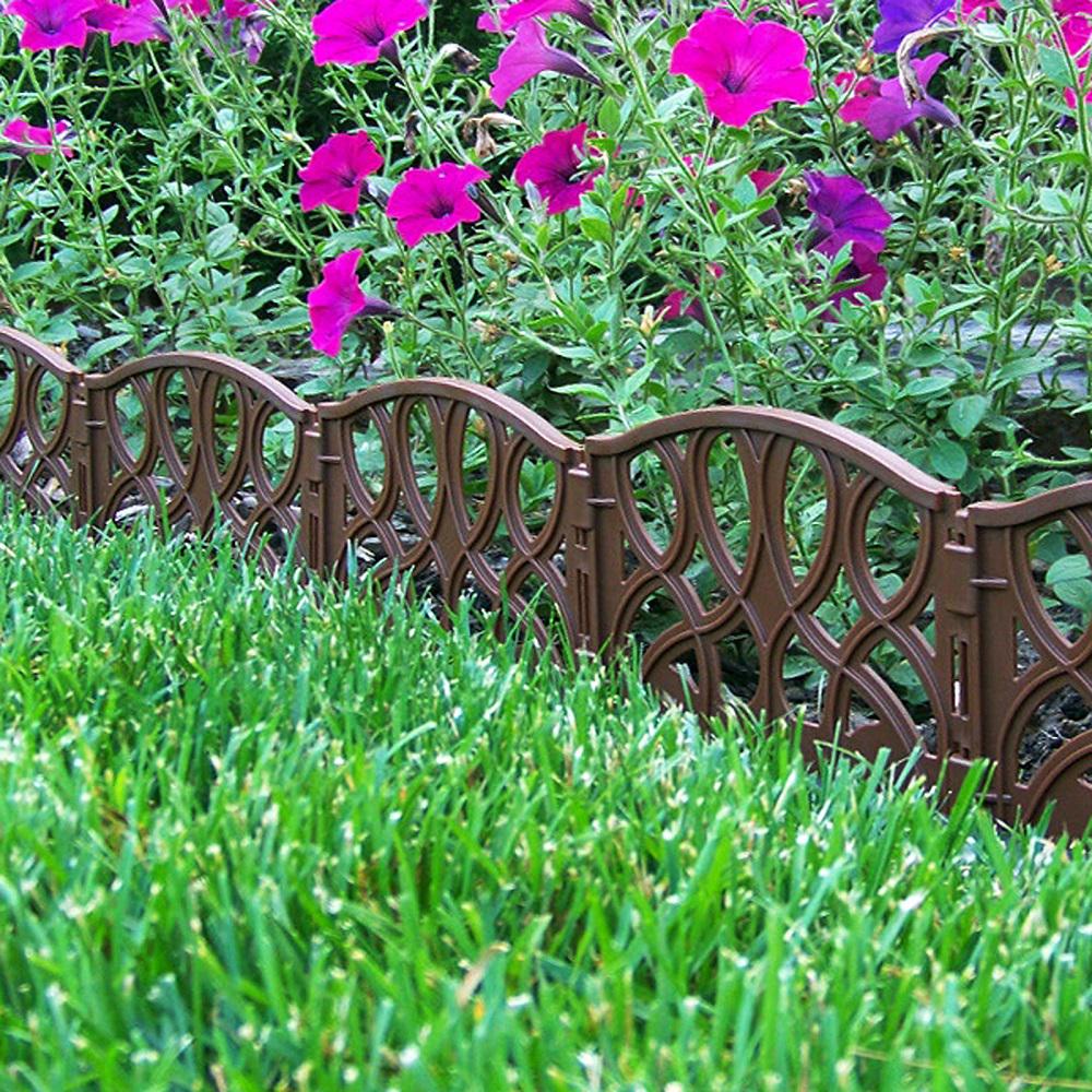Valley View Industries 13.5 in. x 7 in. x 6.25 in. Light Brown Polypropylene Scroll Decorative Edging (40-Pieces) - Super Arbor