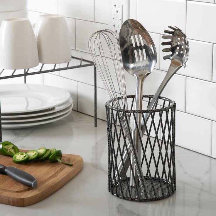 Speckled Cutlery Basket in Grey
