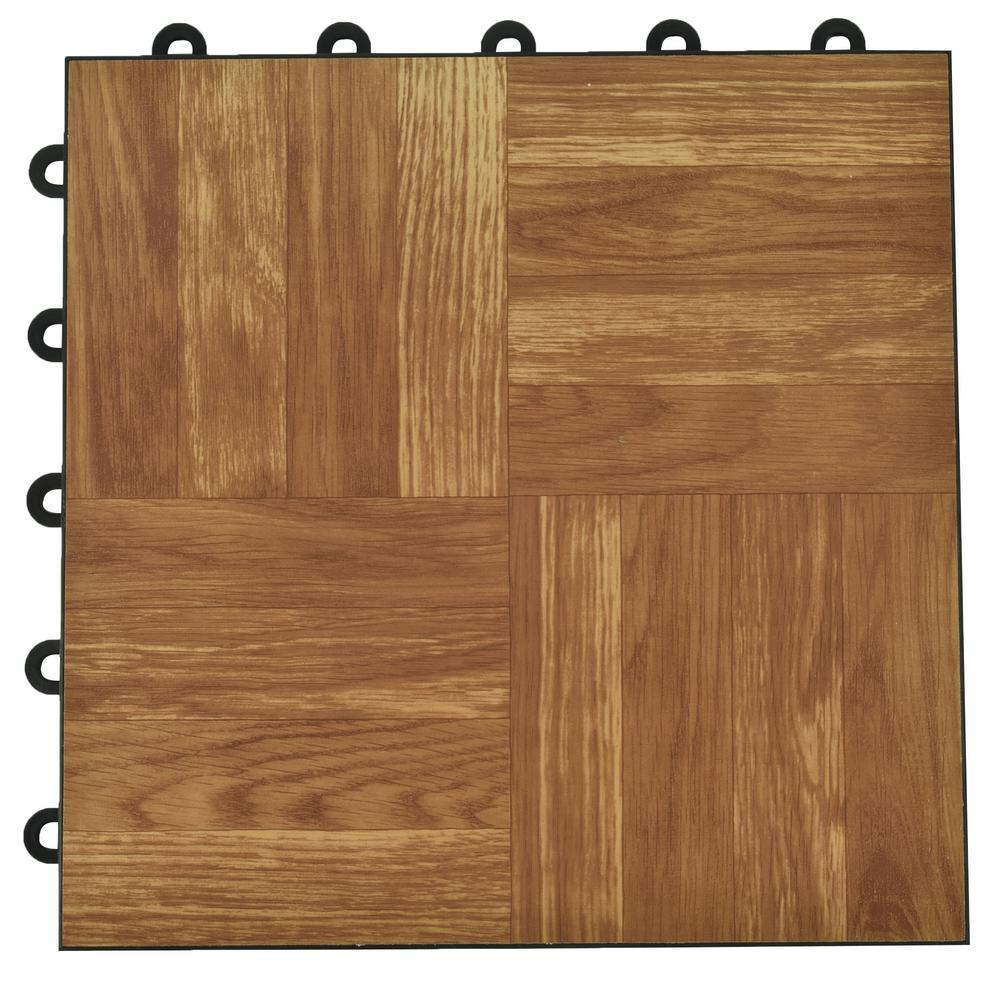 Greatmats Click Tile 12-1/8 in. x 12-1/8 in. Maple Interlocking Basement Plastic and Vinyl Floor Tile (24-Pack) (24.5 sq. ft.)