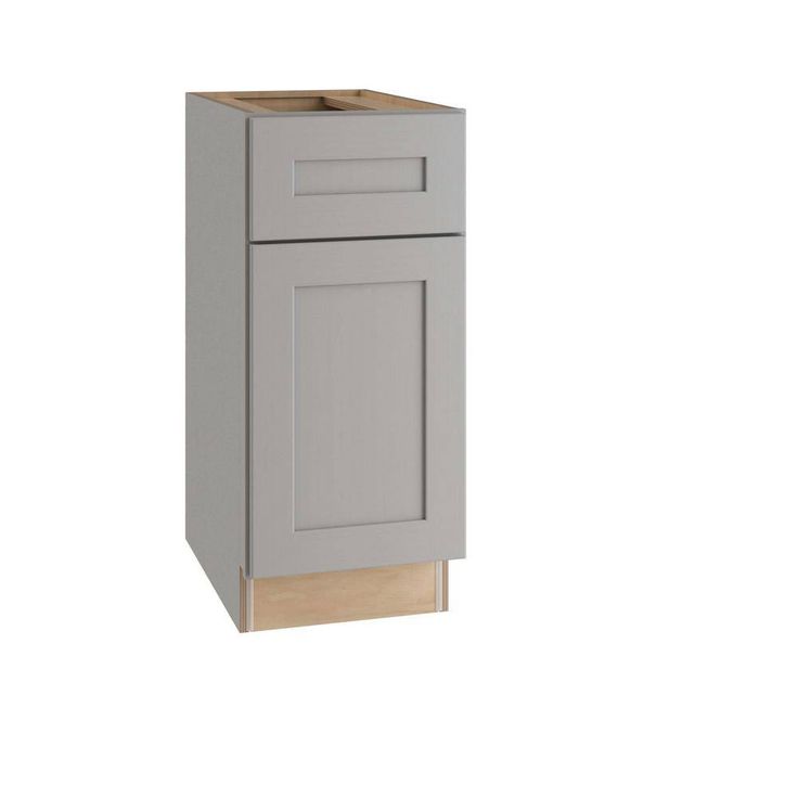 Home Decorators Collection Newport 15 in. W x 24 in. D x 34.5 in. H Assembled Plywood Base Kitchen Cabinet in Pearl Gray with 2ROT Soft Close LH