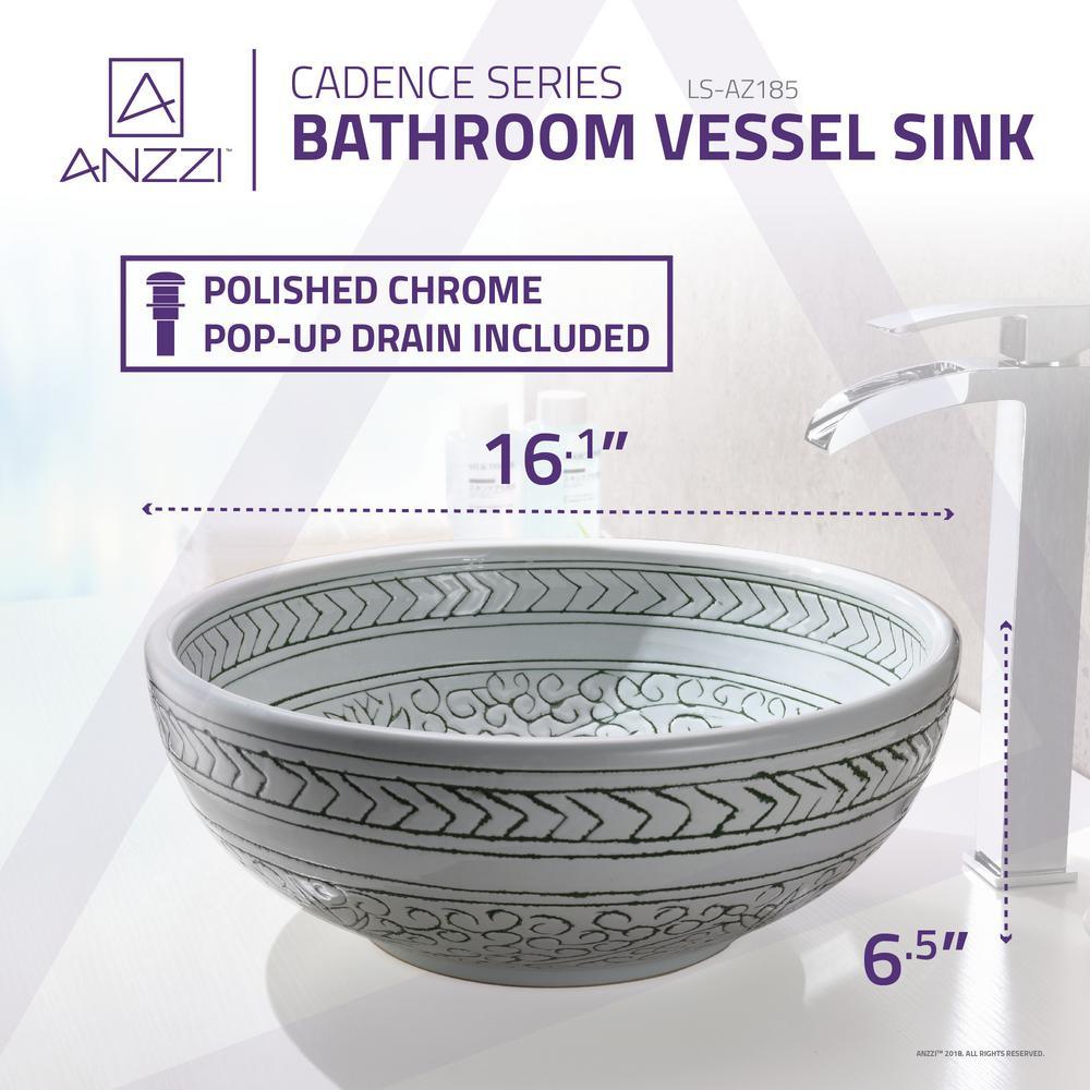 Cadence Series Vessel Sink in Decor White - Super Arbor