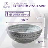 Cadence Series Vessel Sink in Decor White - Super Arbor