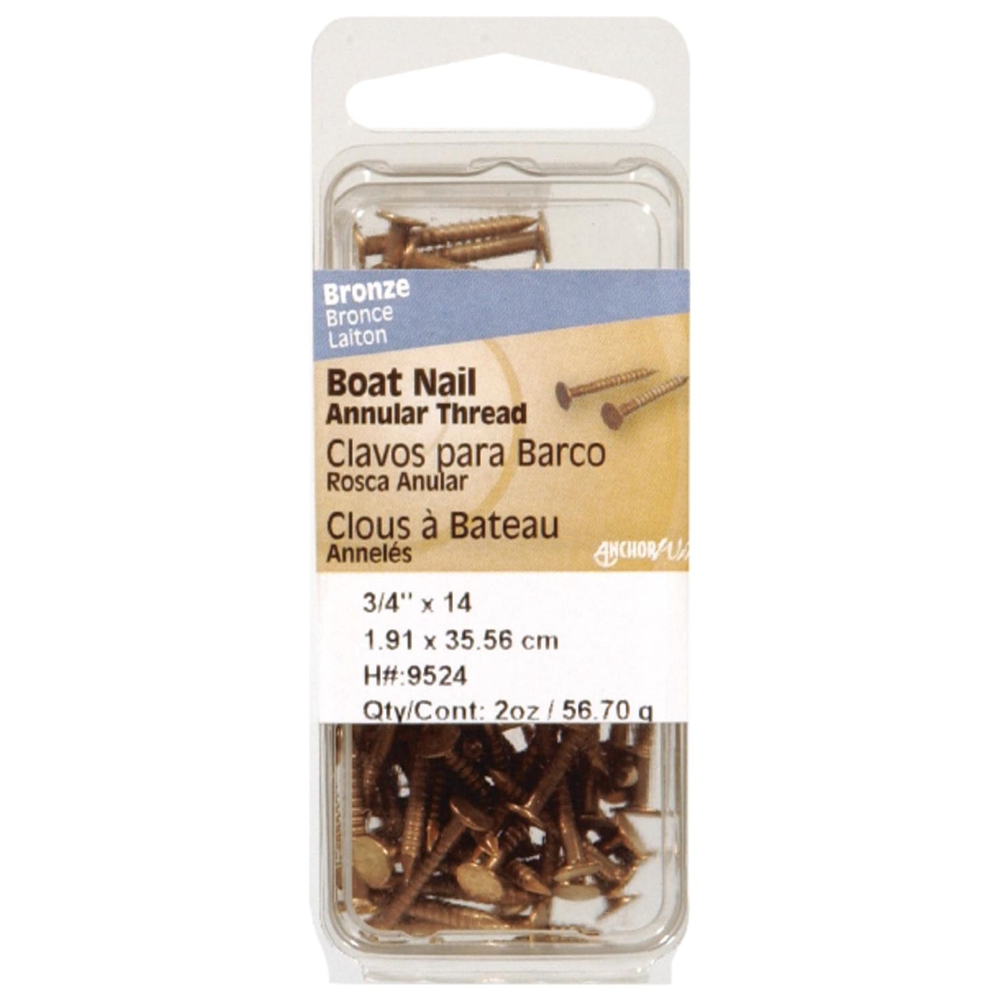 Hillman Anchor Wire 1-1/2 in Boat Nails, Bronze Finish, Stainless Steel, Flat Head, 2 oz