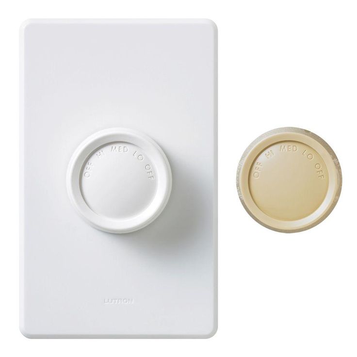 Lutron Rotary 1.5 Amp 3-Speed Single-Pole Fan Control, White