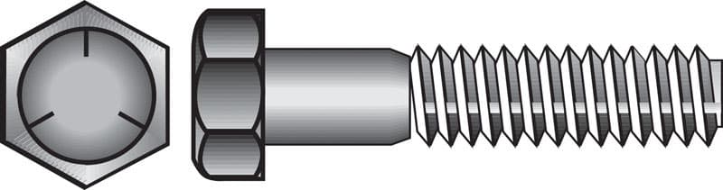Hillman 7/16 in. Diameter x 1 in. Length Heat-Treated Zinc Steel Hex Head Cap Screw, 50-Pack