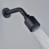 1-Spray Patterns with 4.1 GPM 2.52 in. Wall Mount Rain Fixed Shower Head in Matte Black - Super Arbor