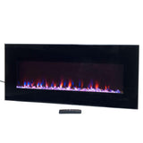 42 in. LED Fire and Ice Electric Fireplace with Remote in Black - Super Arbor