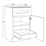 Home Decorators Collection Newport 21 in. W x 24 in. D x 34.5 in. H Assembled Plywood Base Kitchen Cabinet in Manganite with 1ROT Soft Close RH