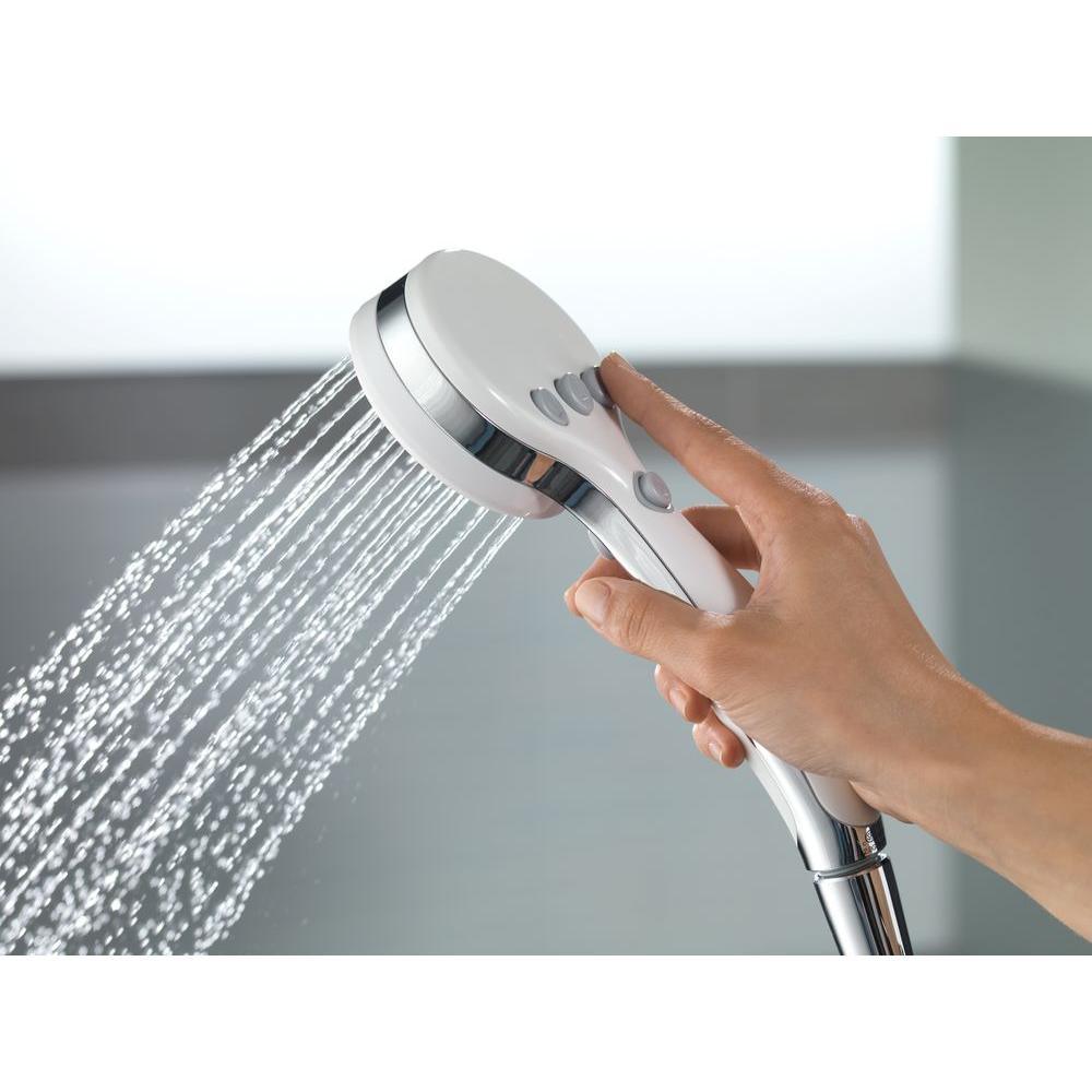 ActivTouch 9-Spray 3.8 in. Single Wall Mount Handheld Shower Head in White - Super Arbor