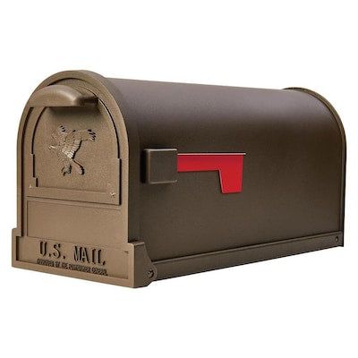Gibraltar Mailboxes Arlington Large Metal Textured Bronze Post Mount Mailbox