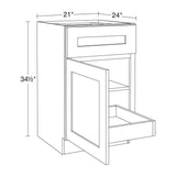 Home Decorators Collection Newport 21 in. W x 24 in. D x 34.5 in. H Assembled Plywood Base Kitchen Cabinet in Manganite with 1ROT Soft Close LH