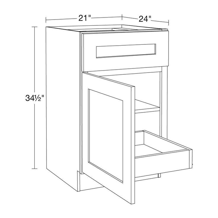 Home Decorators Collection Newport 21 in. W x 24 in. D x 34.5 in. H Assembled Plywood Base Kitchen Cabinet in Pearl Gray with 1ROT Soft Close LH
