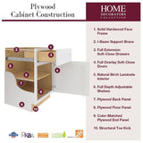 Home Decorators Collection Washington 15 in. W x 24 in. D x 34.5 in. H Assembled Plywood Base Kitchen Cabinet in Oak with Soft Close Door RH