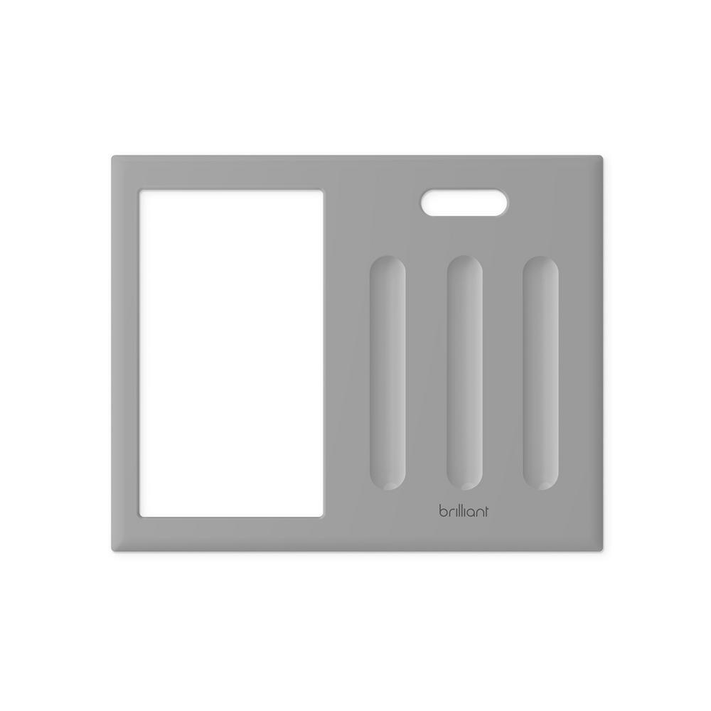 Smart Home Control 3-Switch Panel Snap-On Frame in Silver - Super Arbor