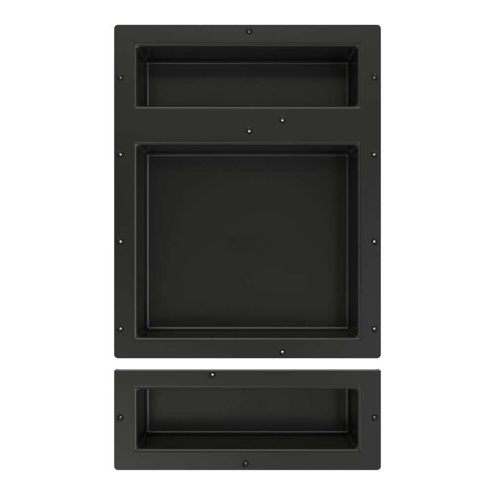 Redi Niche 16 in. x 26 in. Triple Shower Niche Set in Black - Super Arbor