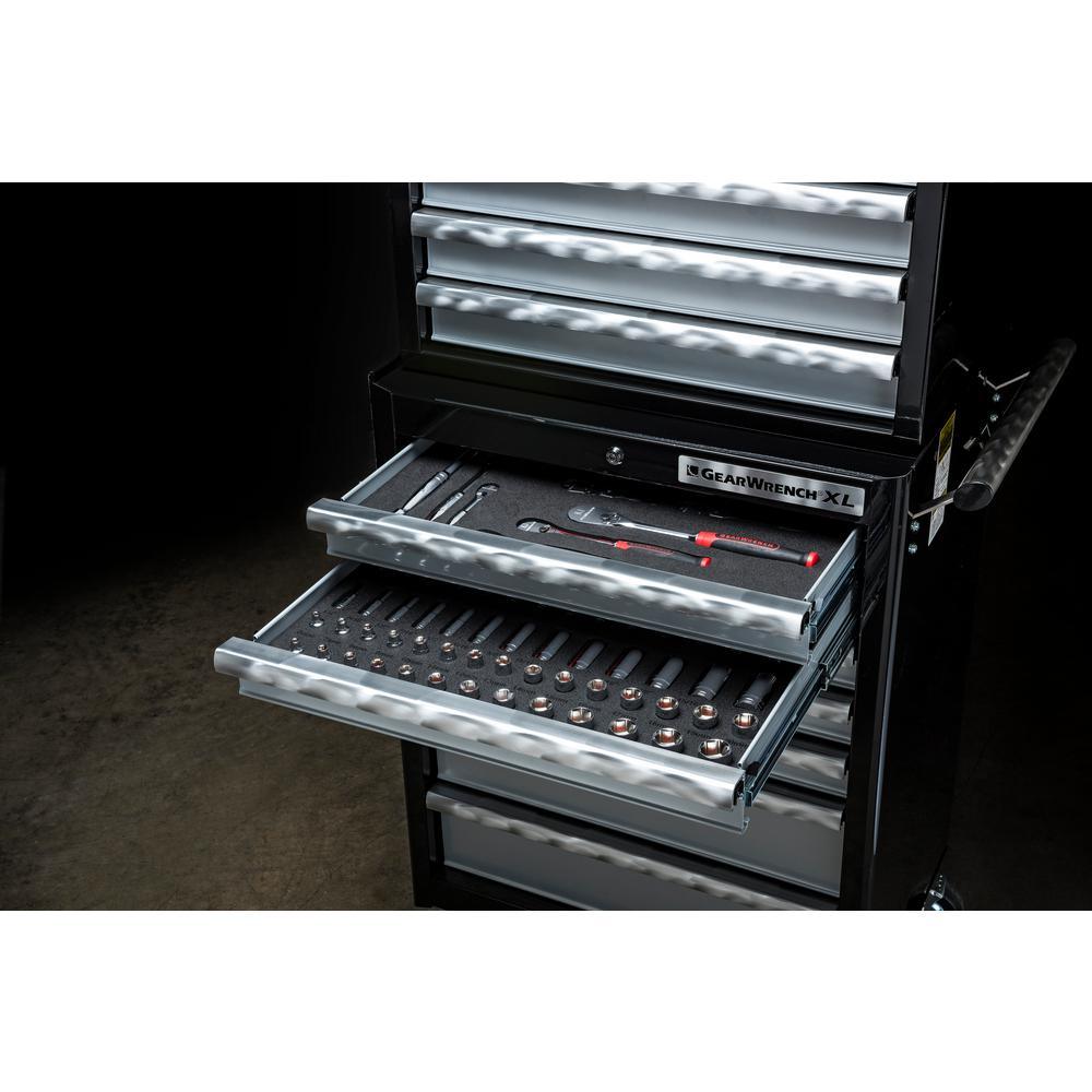 XL Series 26 in. 7-Drawer Roller Cabinet Tool Box in Black and Silver - Super Arbor