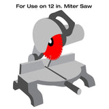 12 in. x 8-Tooth Polycrystalline Diamond (PCD) Tipped James Hardie/Fiber Cement Cutting Saw Blade - Super Arbor