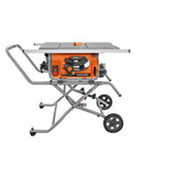 RIDGID 10 in. Pro Jobsite Table Saw with Stand + 18V Cordless Drill/Driver Kit (1) 2.0Ah Battery, Charger, Tool Bag