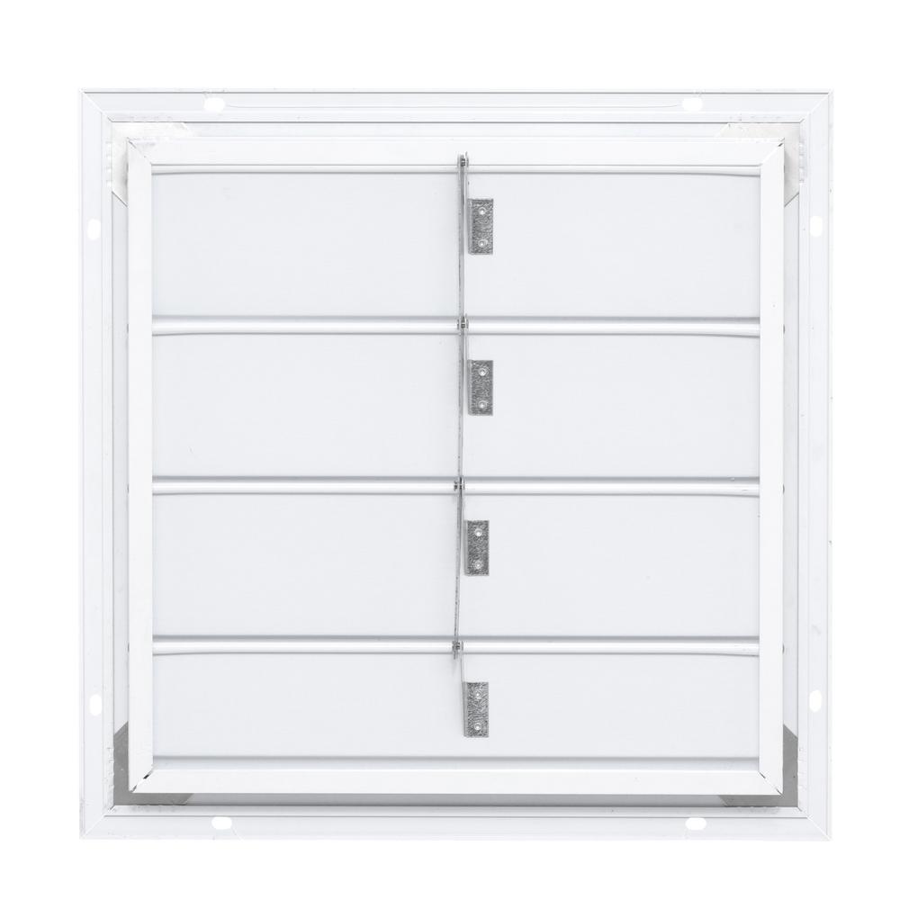 19.25 in. x 19.25 in. Square White Aluminum Automatic Shutter Gable Louver Vent - Super Arbor