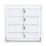 19.25 in. x 19.25 in. Square White Aluminum Automatic Shutter Gable Louver Vent - Super Arbor