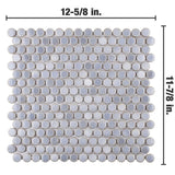Merola Tile Hudson Penny Round Grey Eye 12 in. x 12 in. Porcelain Mosaic Tile (10.74 sq. ft. / Case)