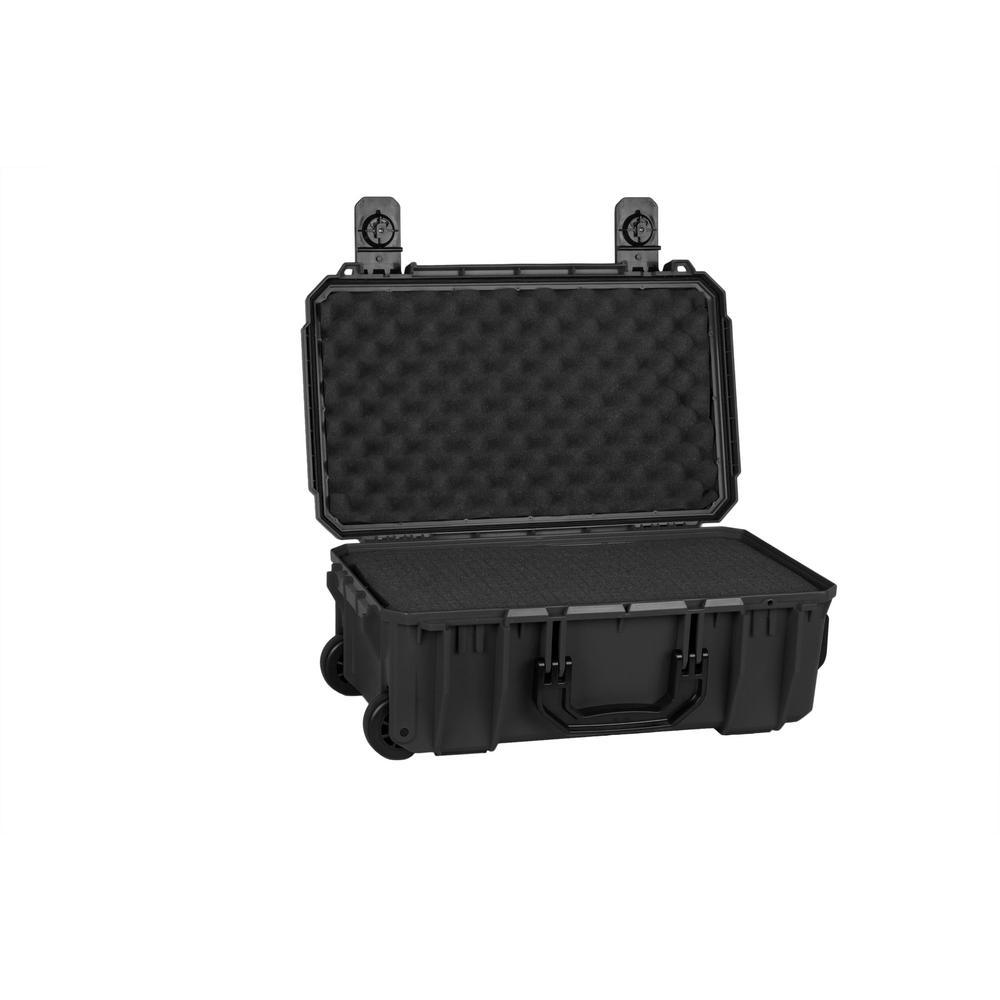 14.24 in. Large Rolling Watertight Tool Case with Foam in Black - Super Arbor