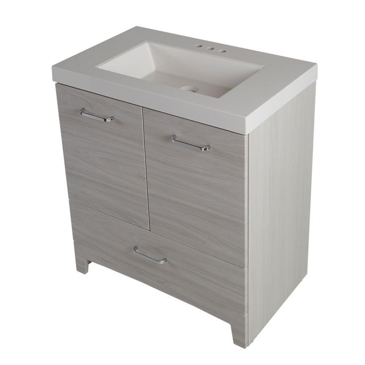 Stancliff 31 in. W x 19 in. D Bathroom Vanity in Elm Sky with Cultured Marble Vanity Top in White with White Sink