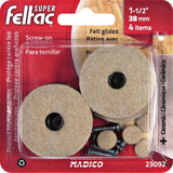 1-1/2 in. Screw-on Felt Pads (4-Pack) - Super Arbor
