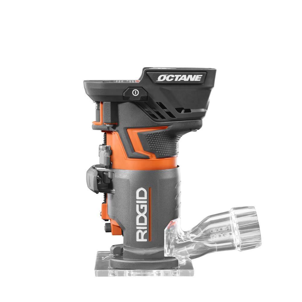 18-Volt OCTANE Cordless Brushless Compact Fixed Base Router with 1/4 in. Bit, Round and Square Bases, and Collet Wrench - Super Arbor