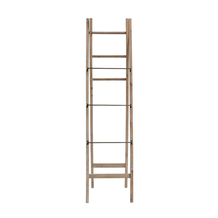 71 in. H Brown Decorative Wood and Metal A-Frame Ladder - Super Arbor
