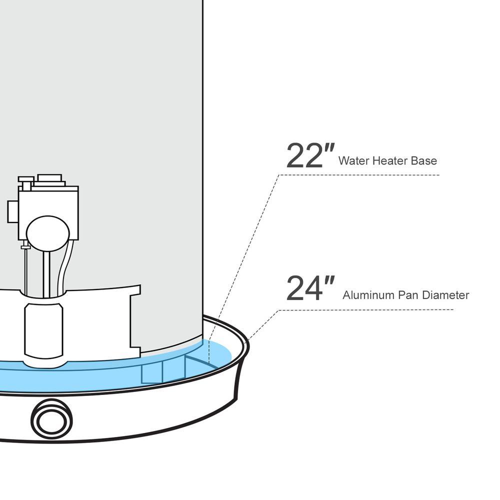 24 in. Aluminum Water Heater Drain Pan - Super Arbor