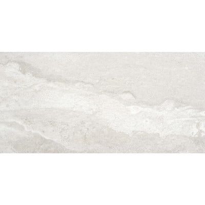 CERAMICAS TESANY Westport Sand White 12-in x 24-in Glazed Porcelain Stone Look Floor Tile