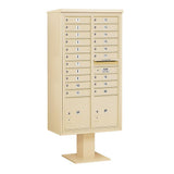 3400 Series Black Mount 4C Pedestal Mailbox with 20 MB1 Doors/2 PL - Super Arbor