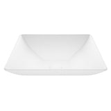 VIGO Hibiscus White Handmade Countertop Matte Stone Square Vessel Bathroom Sink in Matte White