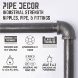 1/2 in. Black Pipe 3.75 in. W x 3.75 in. H Wall Mounted Double Flange Angled Shelf Bracket Kit (4-Pack)