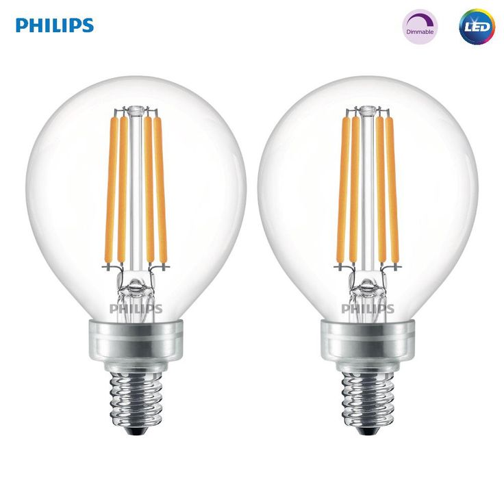 Philips 40-Watt Equivalent G16.5 LED Light Bulb Soft White Globe (2-Pack)