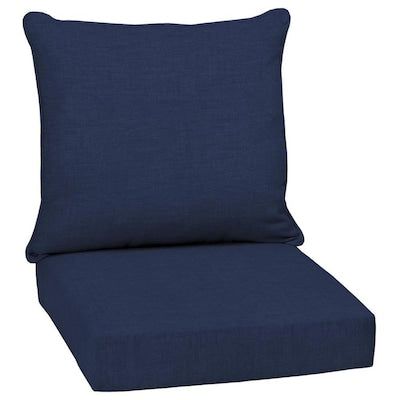 Arden Selections 2-Piece Sapphire Leala Texture Deep Seat Patio Chair Cushion