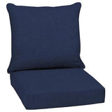 Arden Selections 2-Piece Sapphire Leala Texture Deep Seat Patio Chair Cushion