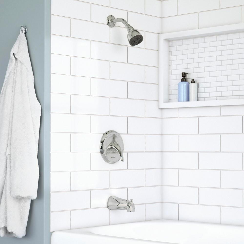 Aragon Single-Handle 1-Spray Tub and Shower Faucet in Chrome (Valve Included) - Super Arbor
