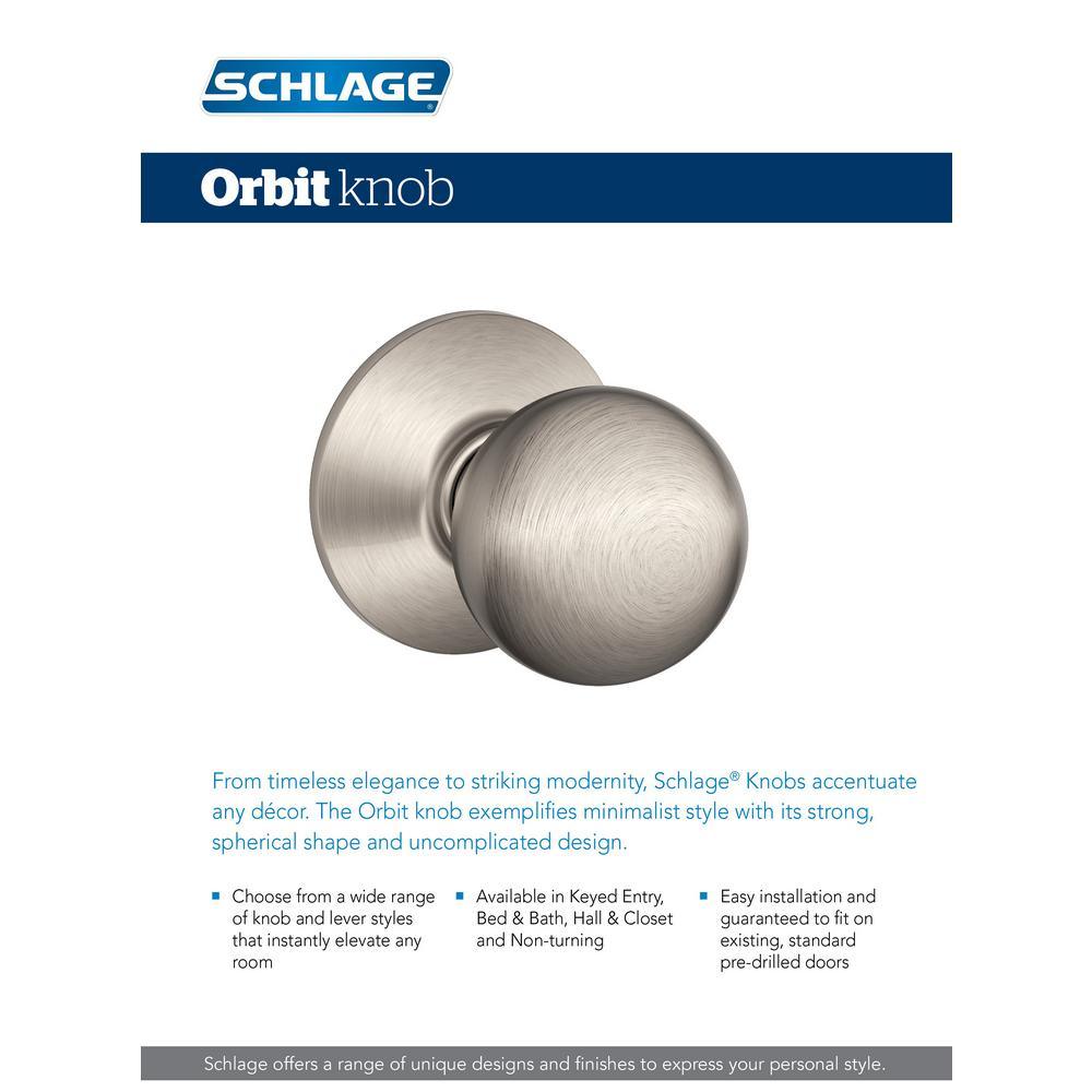 Orbit Satin Chrome Privacy Bed/Bath Door Knob - Super Arbor