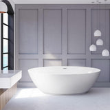 62.6 in. Acrylic Flatbottom Non-Whirlpool Bathtub in Glossy White - Super Arbor